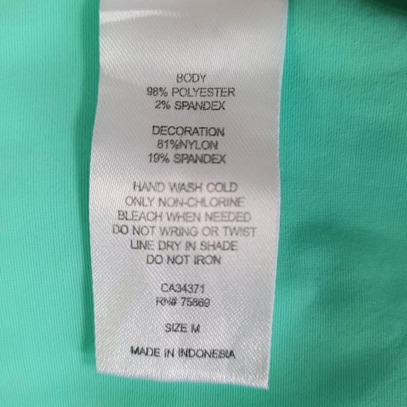 Malibu Dream Girl Eyelet Hipster Swim Bikini Bottom Mint Green Size Medium - Picture 6 of 6